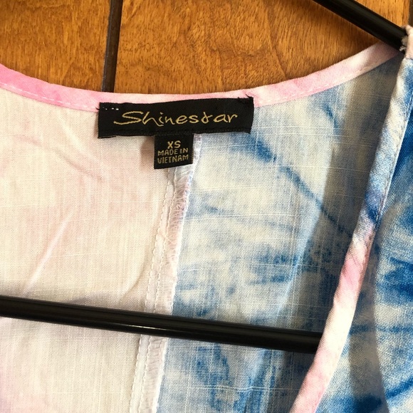 NWOT Shinestar Tie Dye Mini Dress Blue Pink XS - Picture 6 of 10